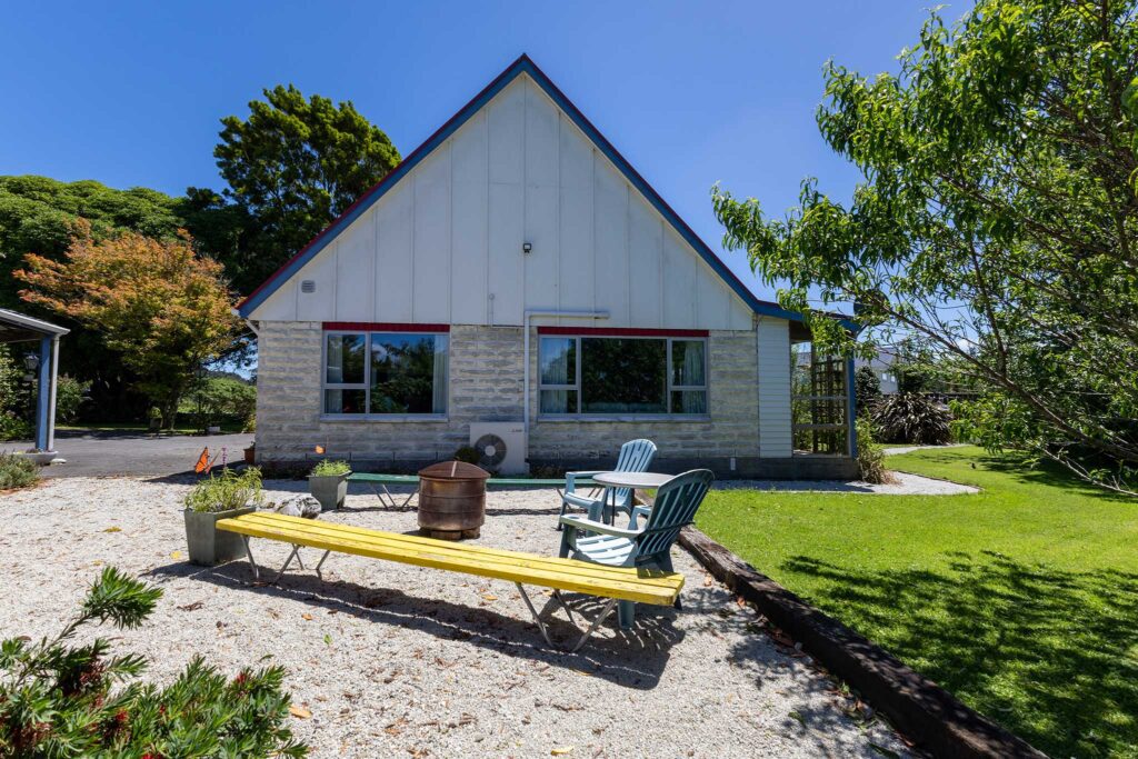 Kaniere house brazier in the garden